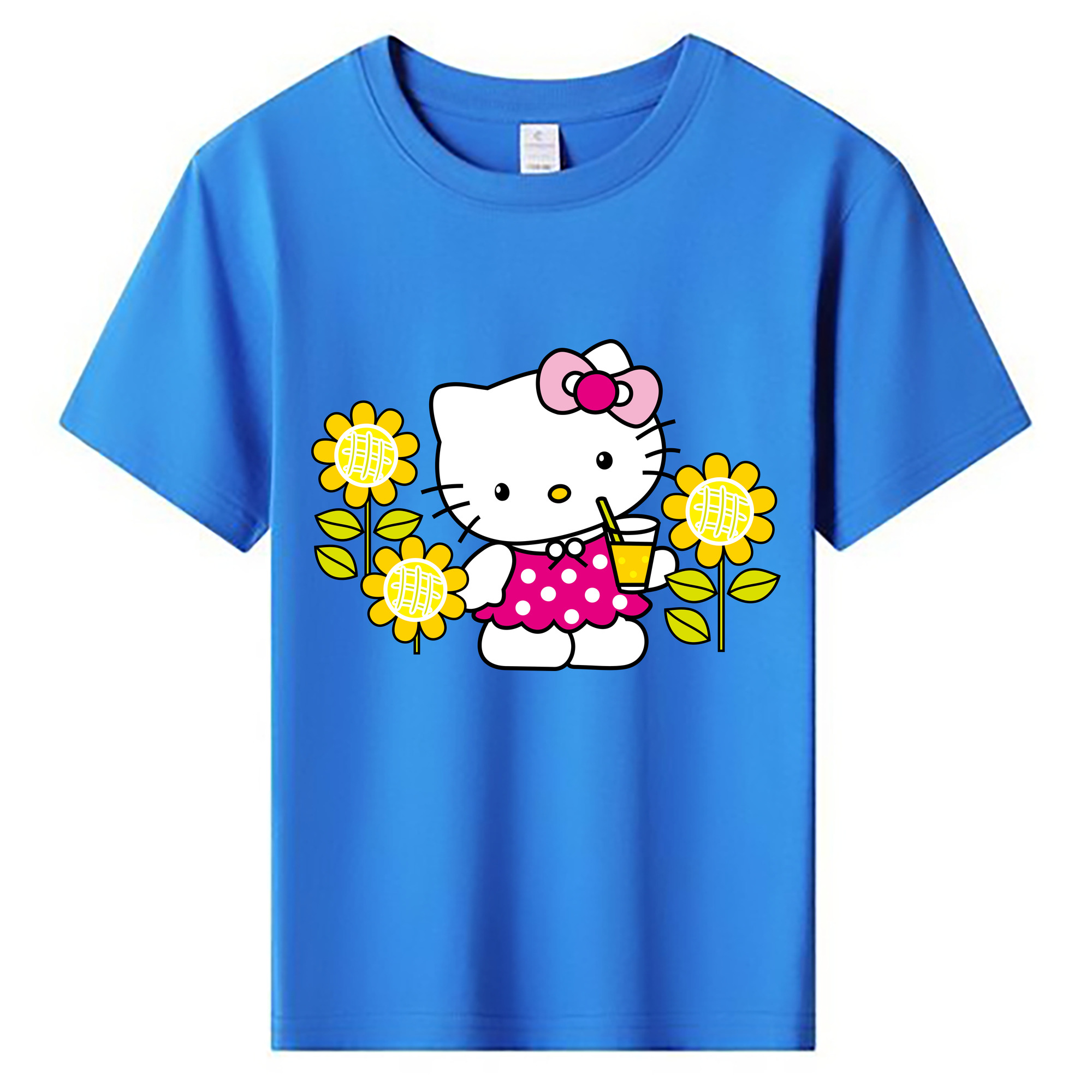 （画像用） Hello Kitty ハローキティ 綿100％キッズTシャツ（フロントプリント）